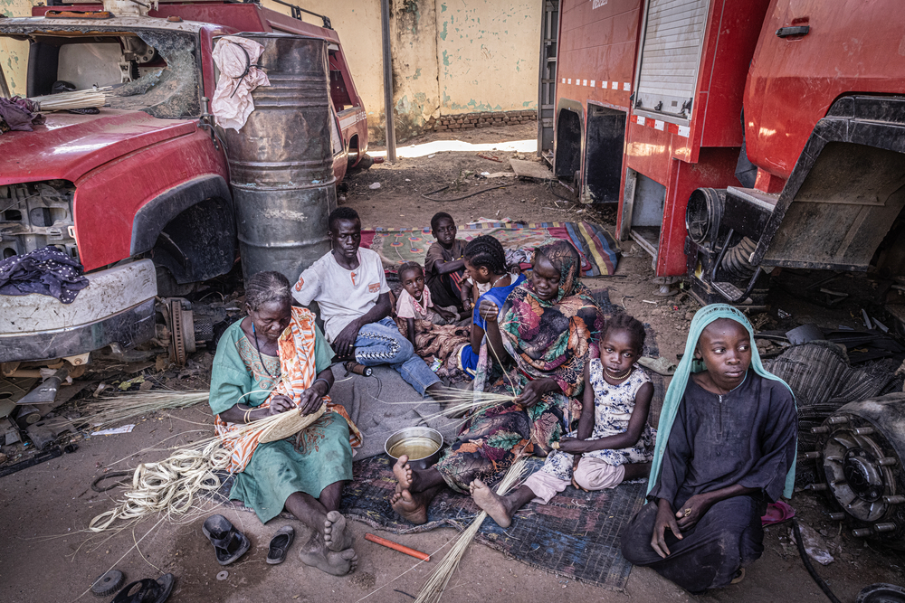 Desplazados internos por la guerra en Sudán. 