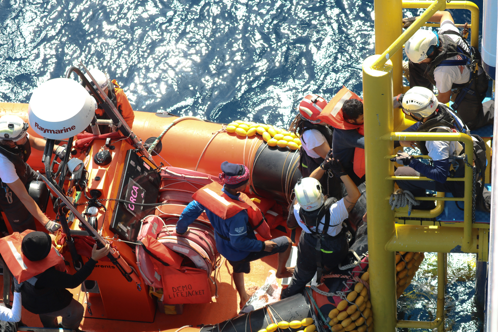 Operación de búsqueda y rescate de Médicos Sin Fronteras en el Mar Mediterráneo Central.