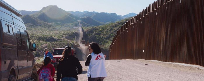 Migrantes en la frontera de México con Estados Unidos