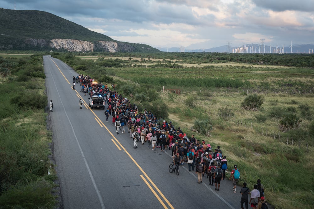 caravana de migrantes en méxico