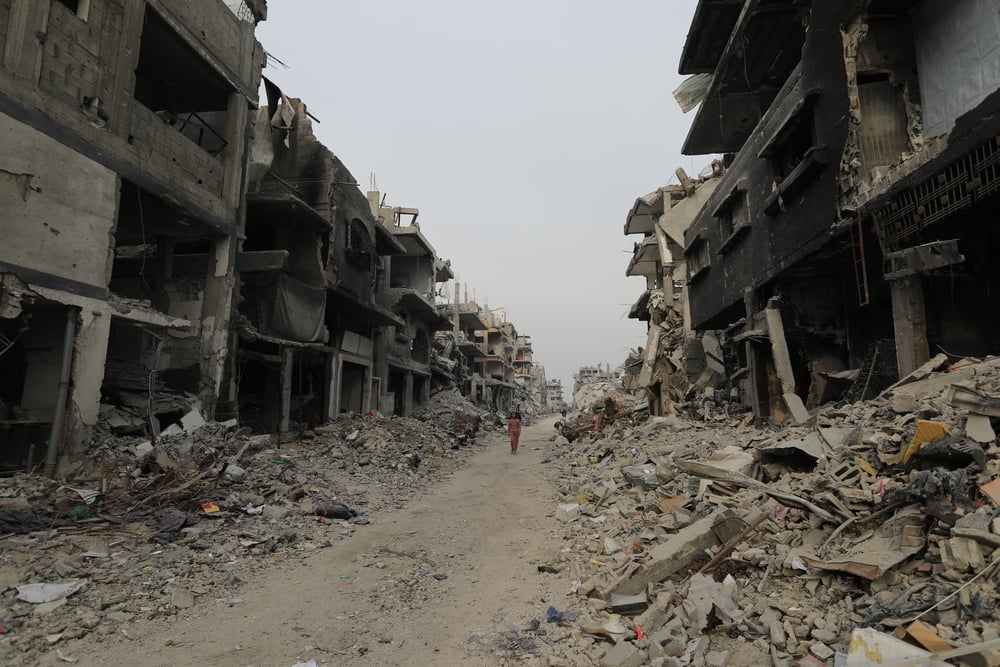 Edificios destruidos en Beit Lahia, norte de Gaza.